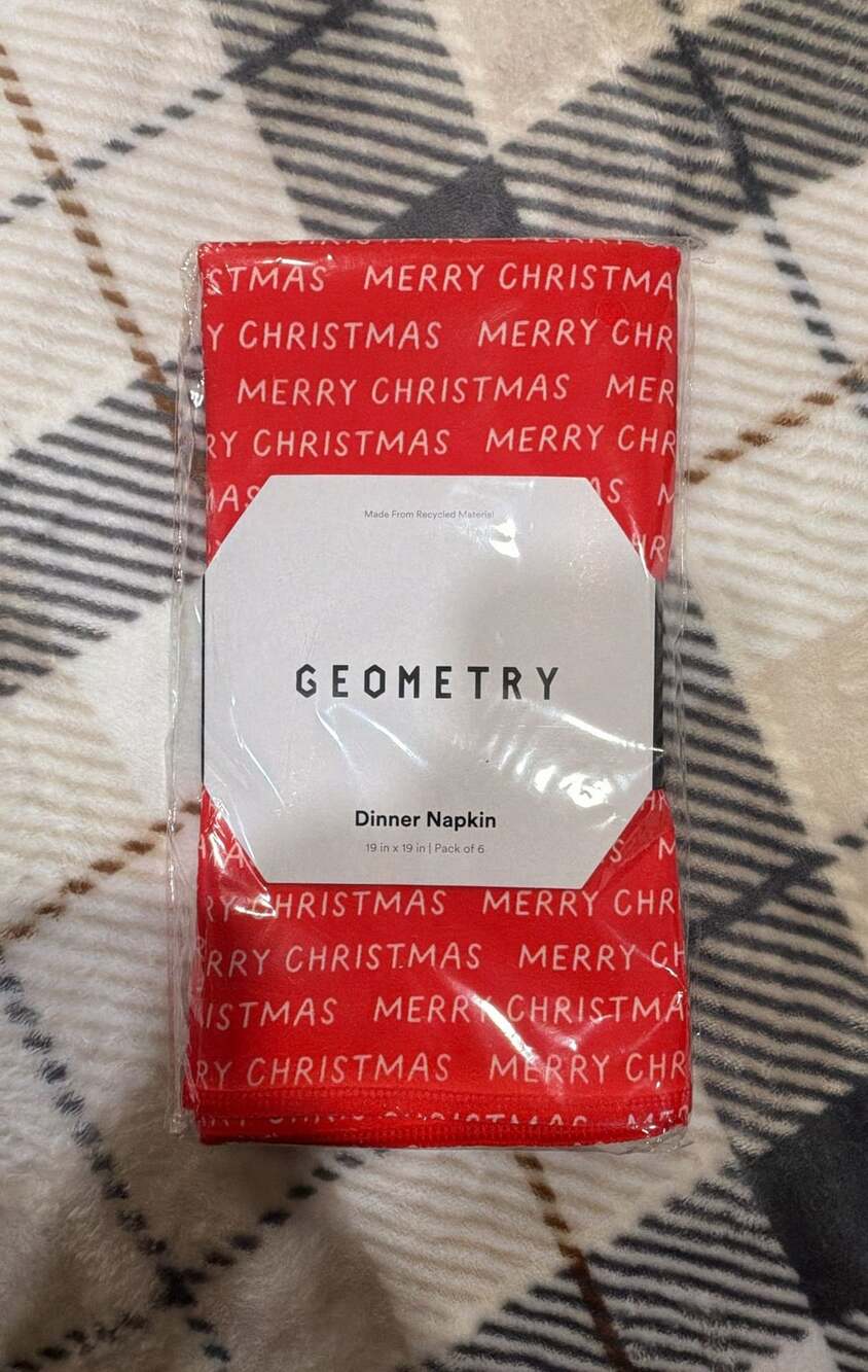 Geometry Dinner Napkins Merry Christmas Pack of 6